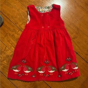 Baby Boden Red Dress with Floral Lining